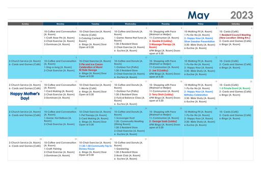 5/2023 Lake Huron Woods Calendar