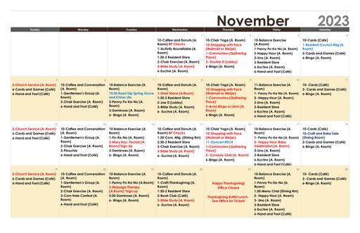 11/2023 Lake Huron Woods Calendar