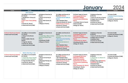 1/2024 Lake Huron Woods Calendar