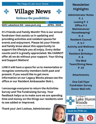 4/2024 Lake Huron Woods Village News